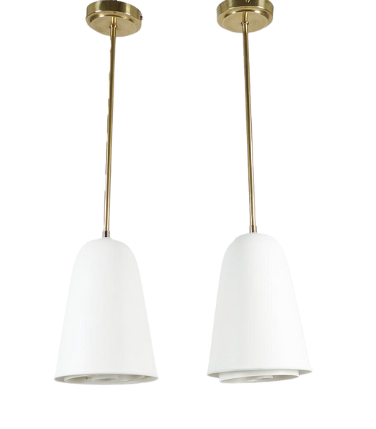 Pair of ITSU Mid-Century Brass & Metal Ceiling Lamps c. 1950 (Coming Soon)